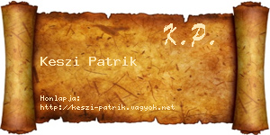 Keszi Patrik névjegykártya